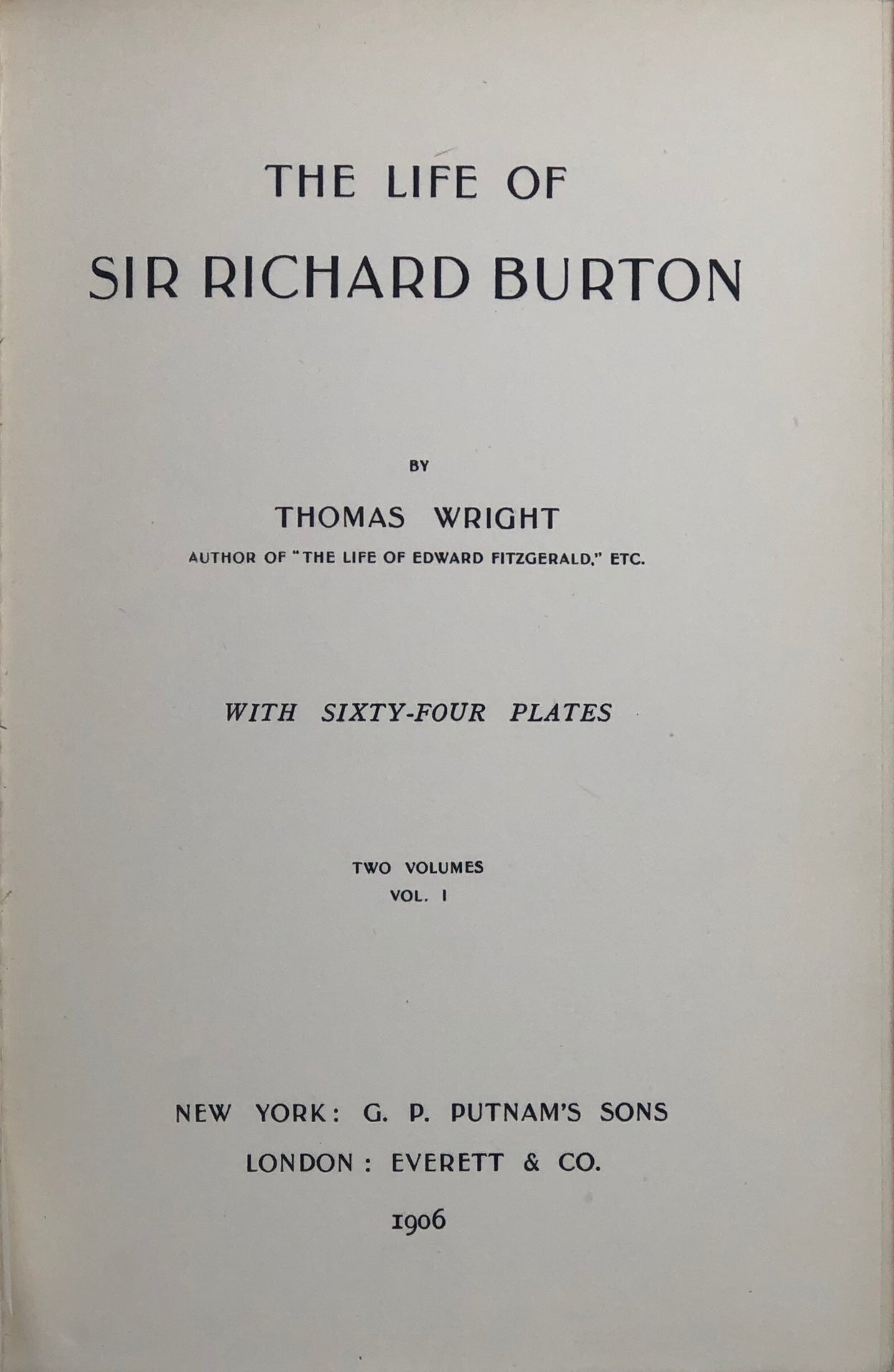 The Life of Sir Richard Burton.