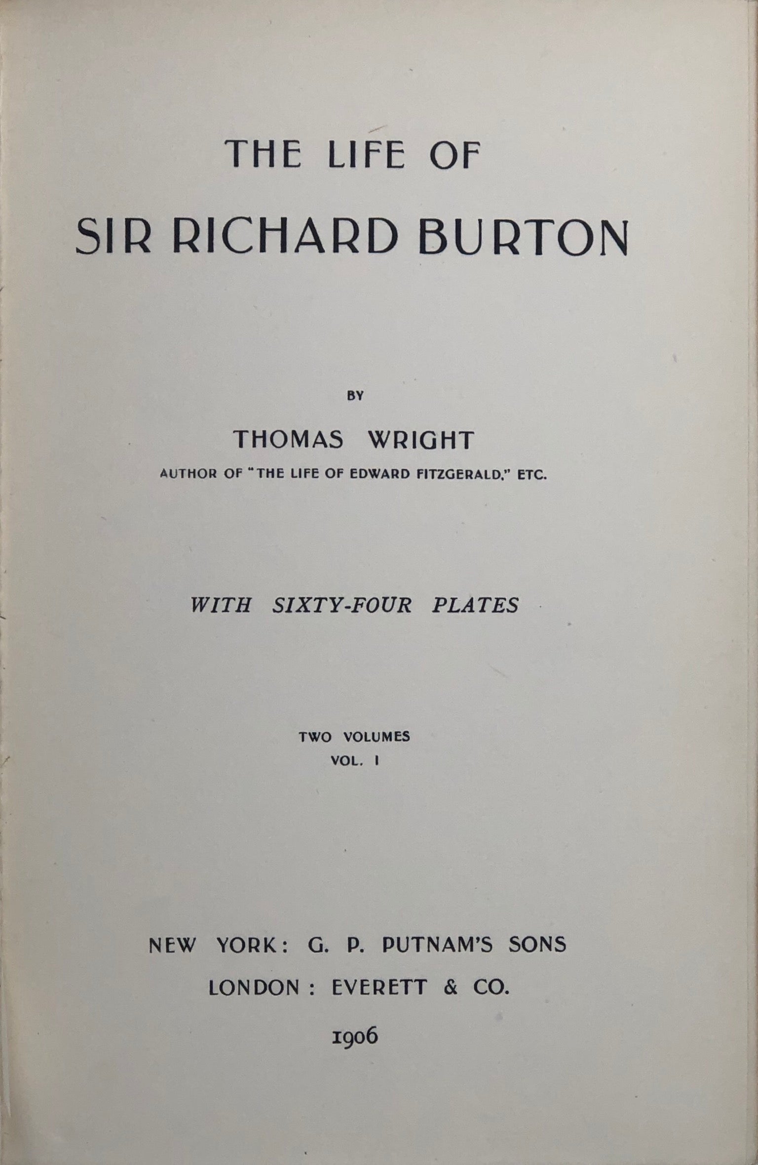 The Life of Sir Richard Burton.