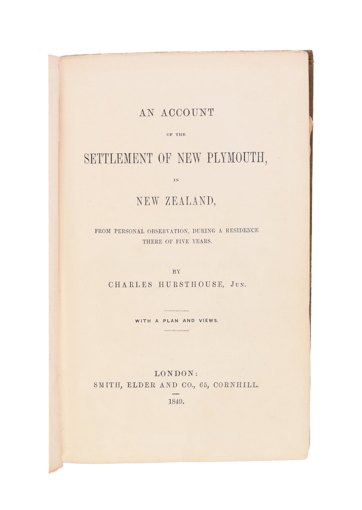 An Account of the Settlement of New Plymouth,