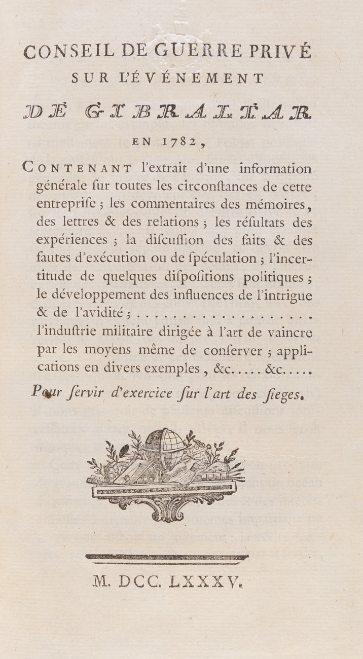Conseil de Guerre Privé sur l'Evénement de Gibraltar en 1782,