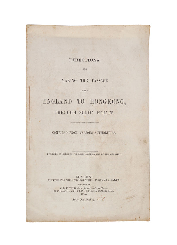 Directions for Making the Passage from England to Hongkong, through Sunda Strait.