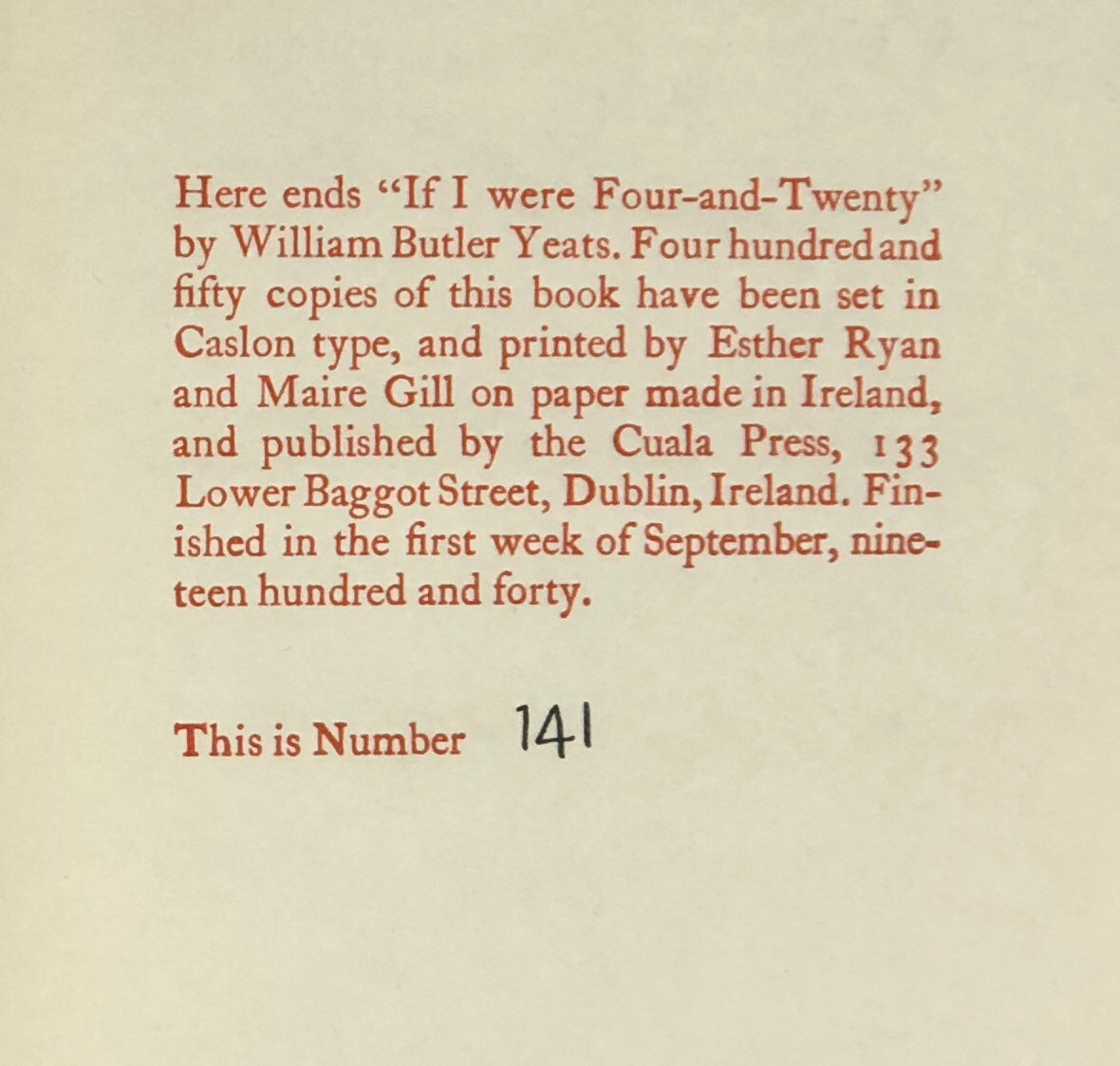 If I Were Four-and-Twenty.