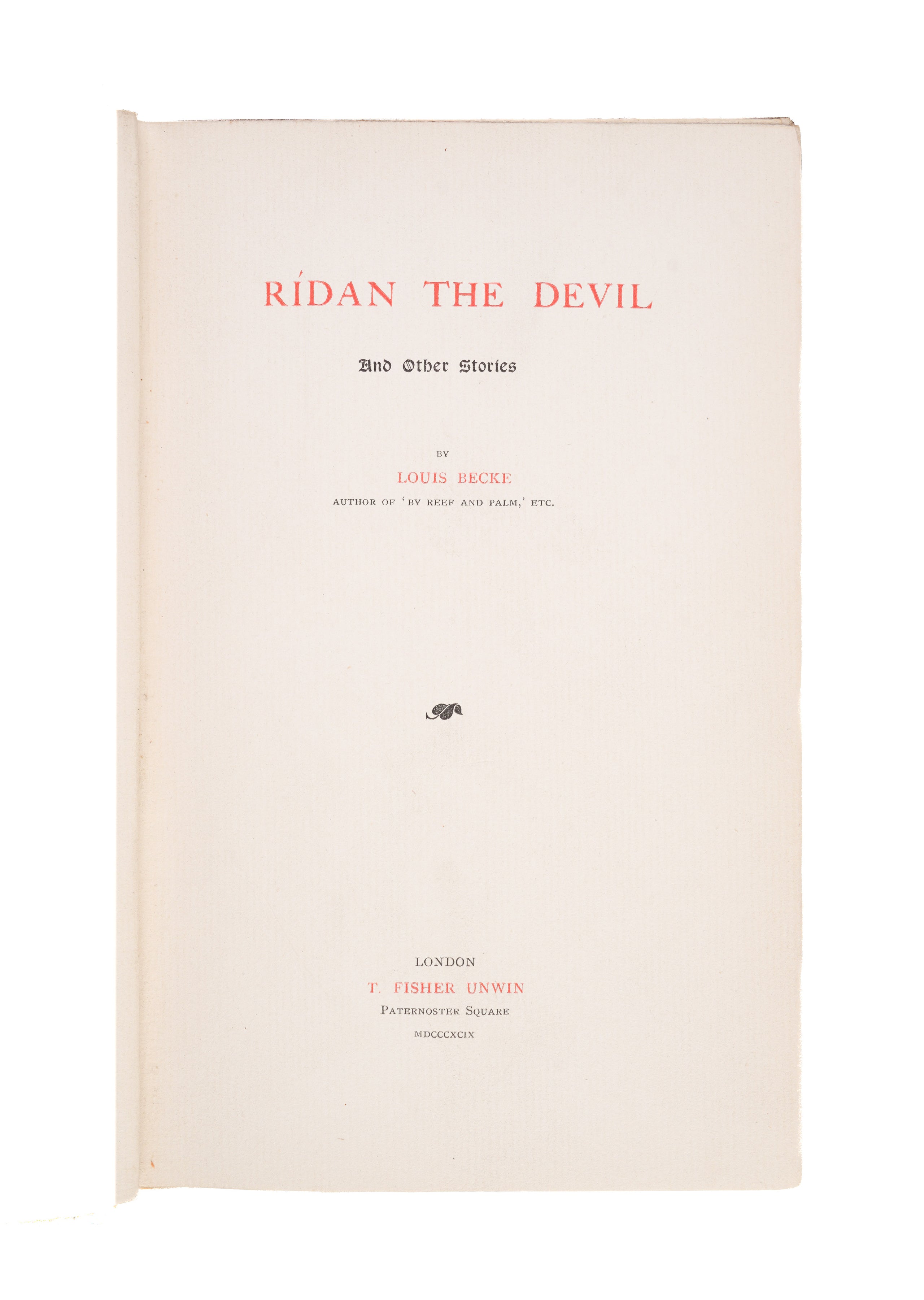 Ridan the Devil; and other Stories.