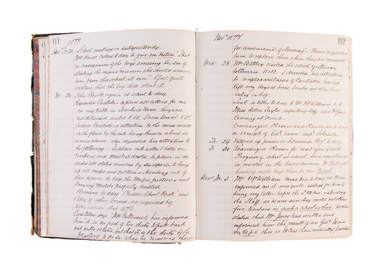 Log Book for Westcott Street Boy's Deptmt.