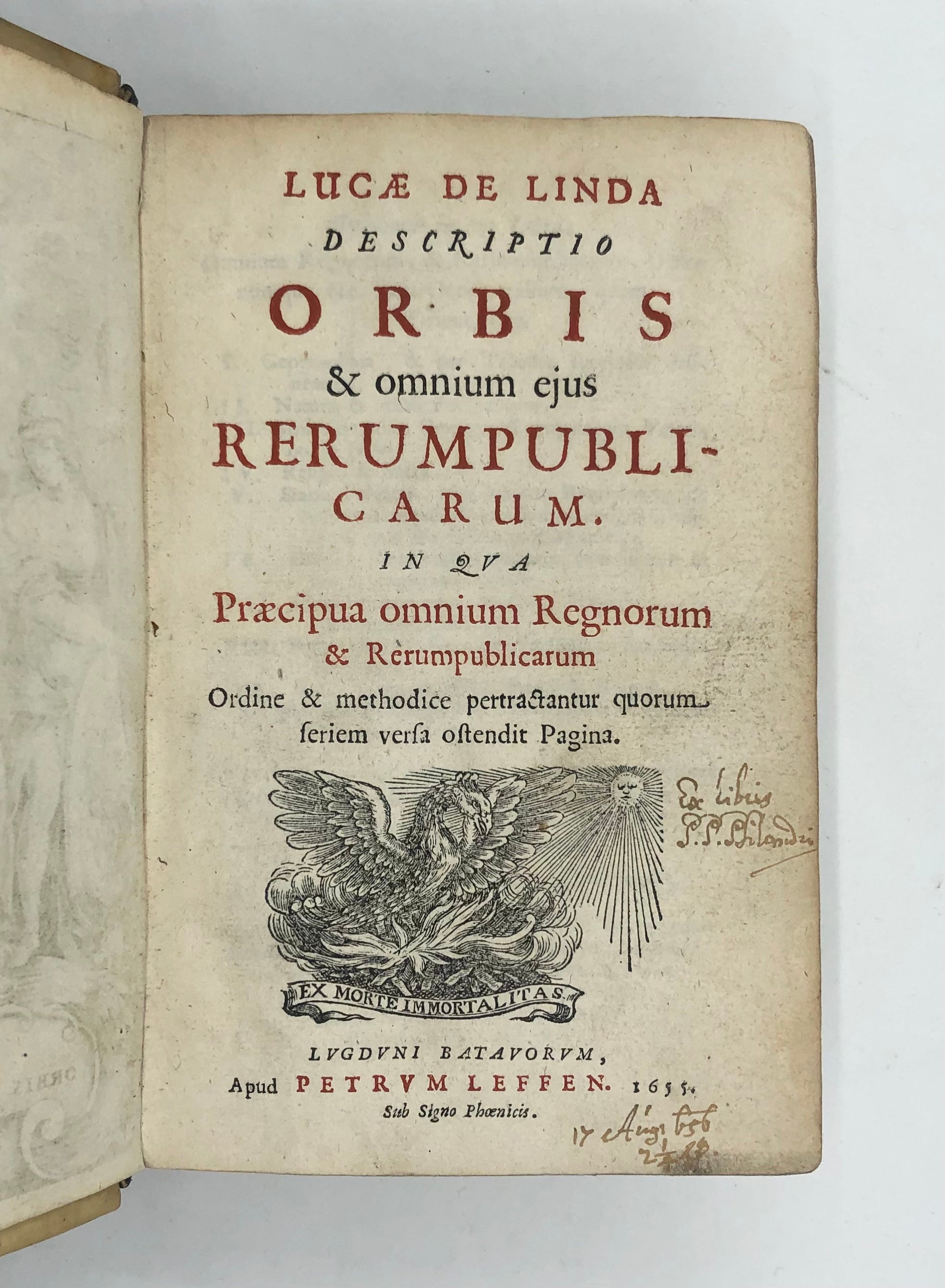 Descriptio Orbis & omnium ejus Rerumpublicarum. In qua Praecipua omnium Regnorum & Rerumpublicarum: