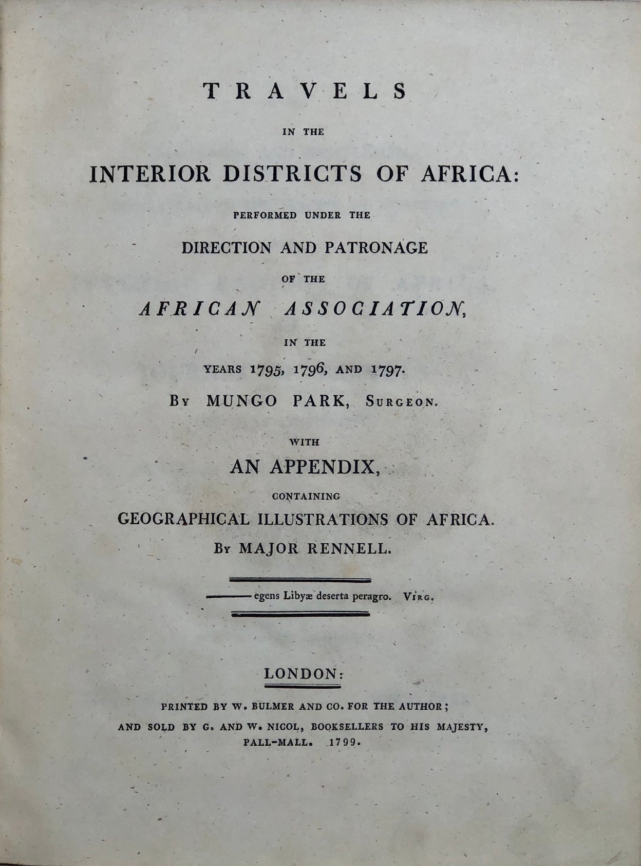 Travels in the Interior Districts of Africa: