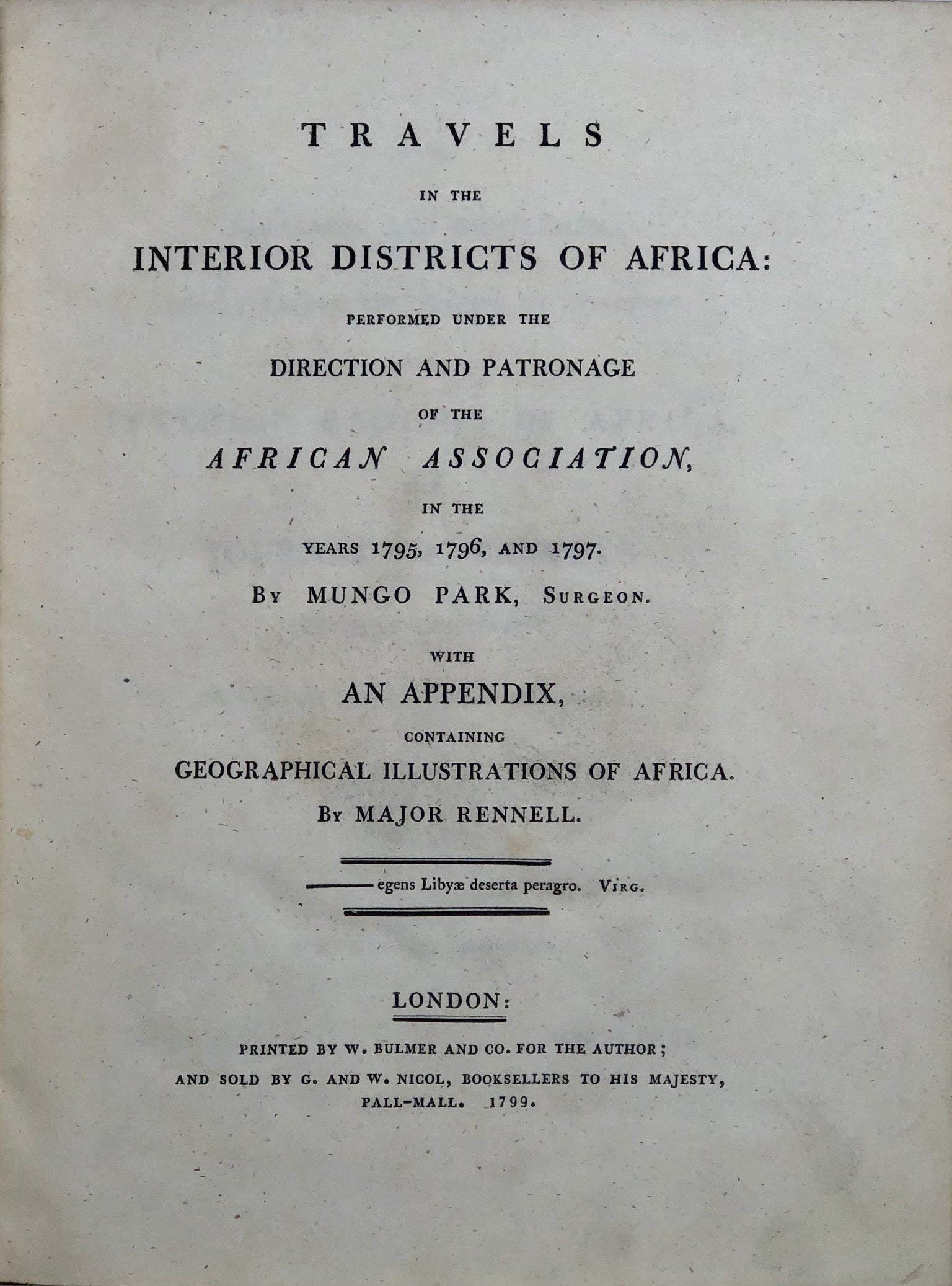 Travels in the Interior Districts of Africa: