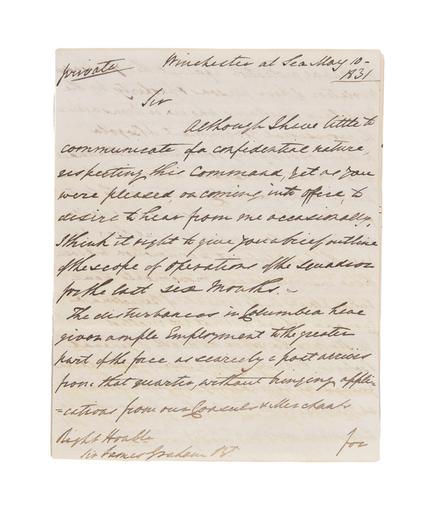 ALS to Sir James Graham respecting the revolution in Colombia and the proctection of British interests there.