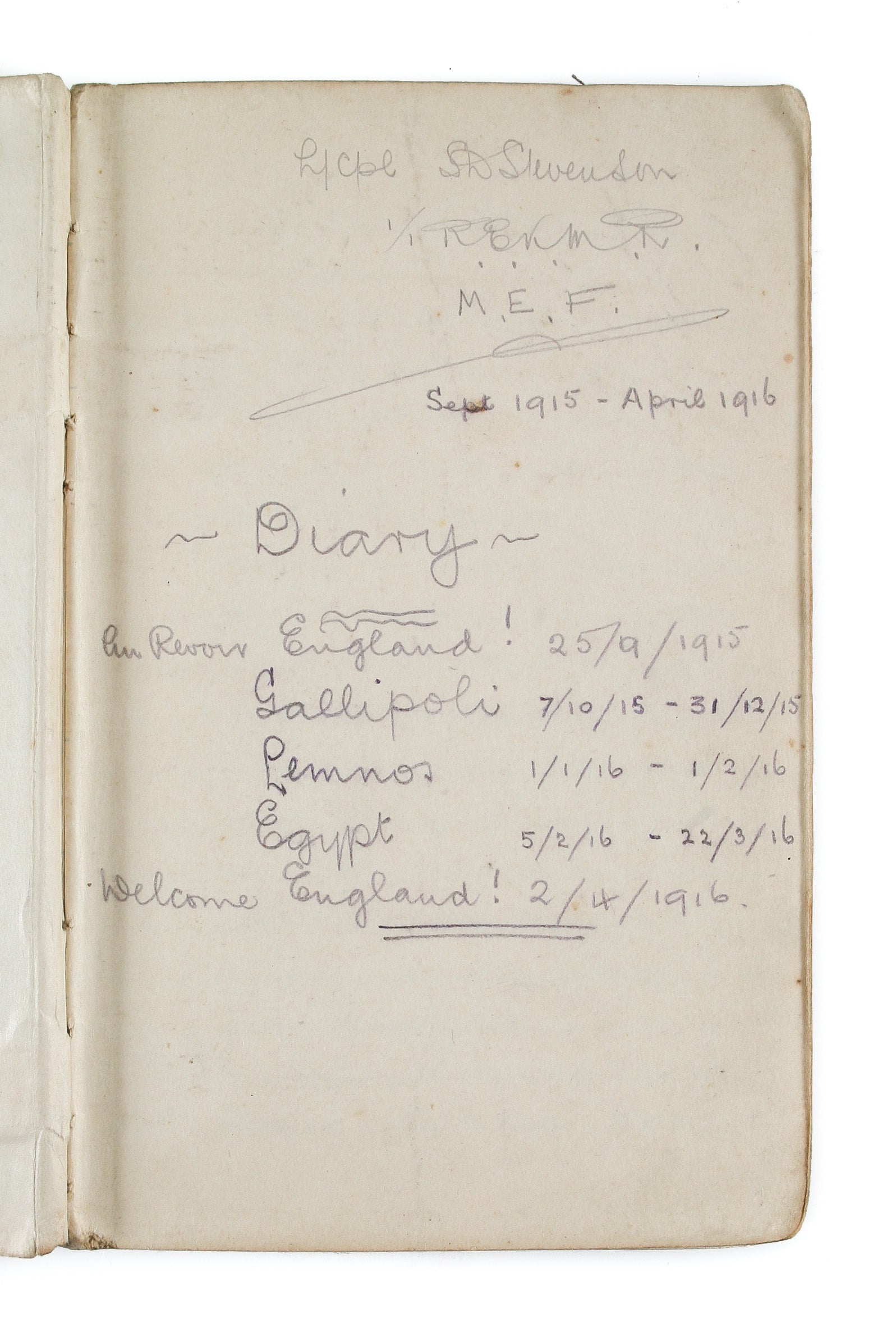Diary account of the Dardanelles campaign.