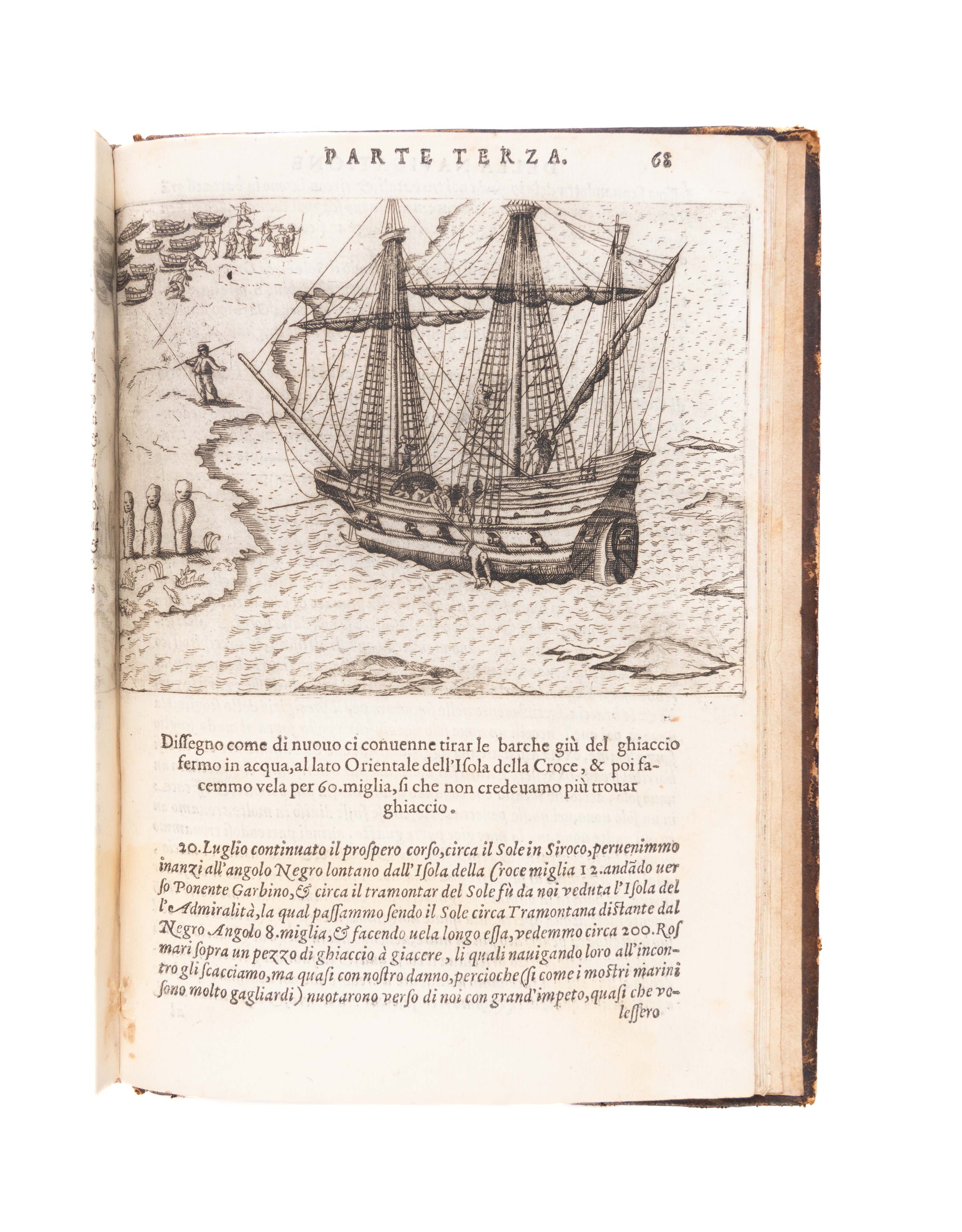 Tre Navigationi fatte dagli Olandesi, e Zelandesi Al Settentrione nella Norvegia, Moscovia, e Tartaria verso il Catai, e Regno de Sini, doue scopersero il Mare di Veygatz, La Nuova Zembla,