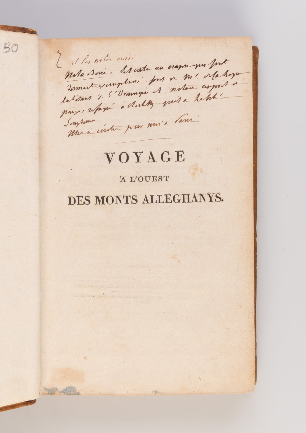 Voyage à l'Ouest des Monts Alléghanys, dans les états de l'Ohio du Kentucky et du Tennessée, et retour à Charleston par les Hautes-Carolines; contenant des détails sur l'état actuel de l'agriculture...ainsi que des renseigmenets sur les rapports commercia