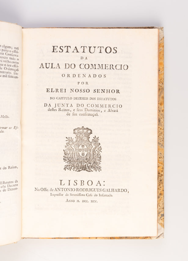 Estatutos da Junta do Comercio Ordenados por el Rey Nosso Senhor no feu Real Decreto de 30 de Setembro de 1755.