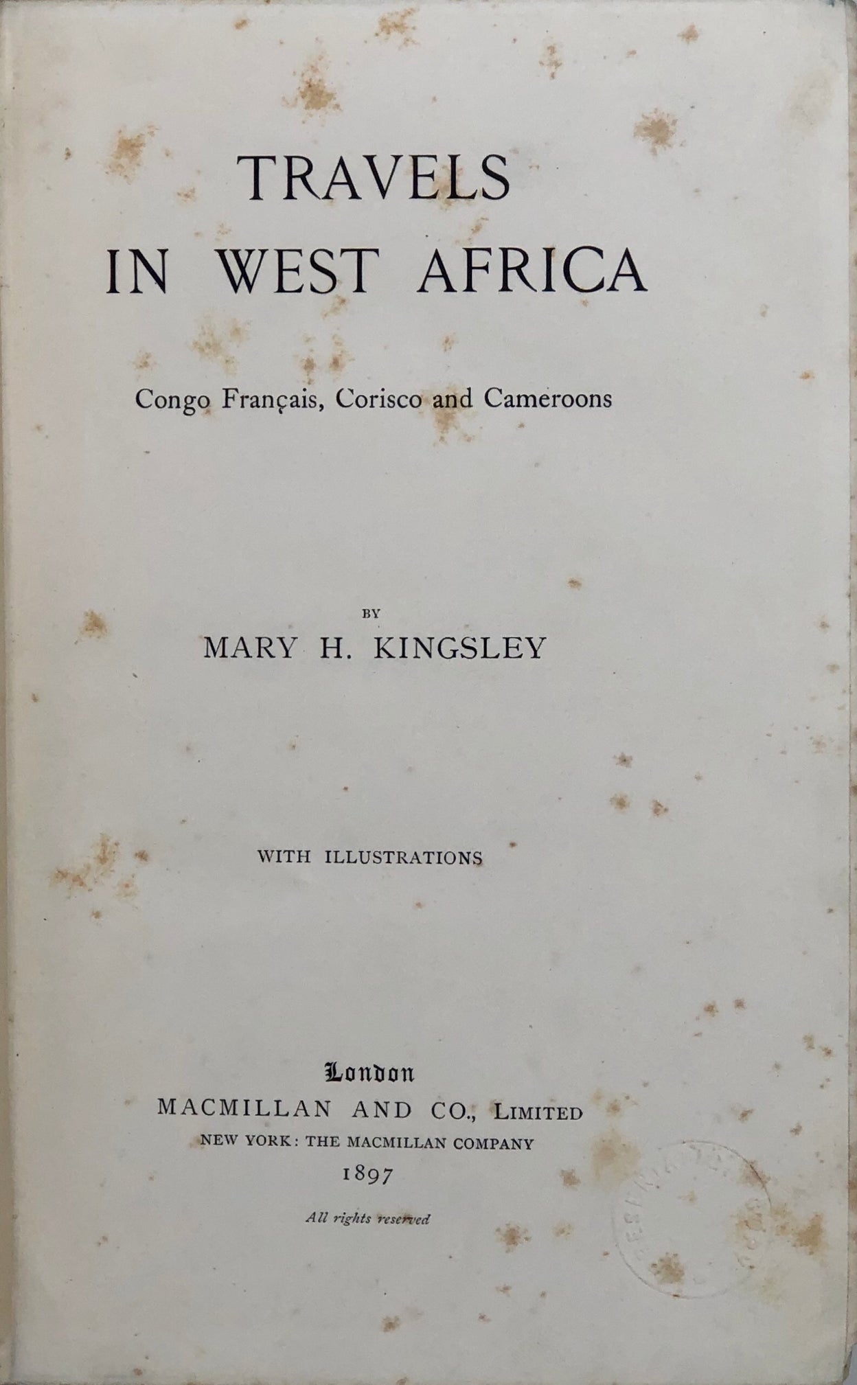 Travels in West Africa.