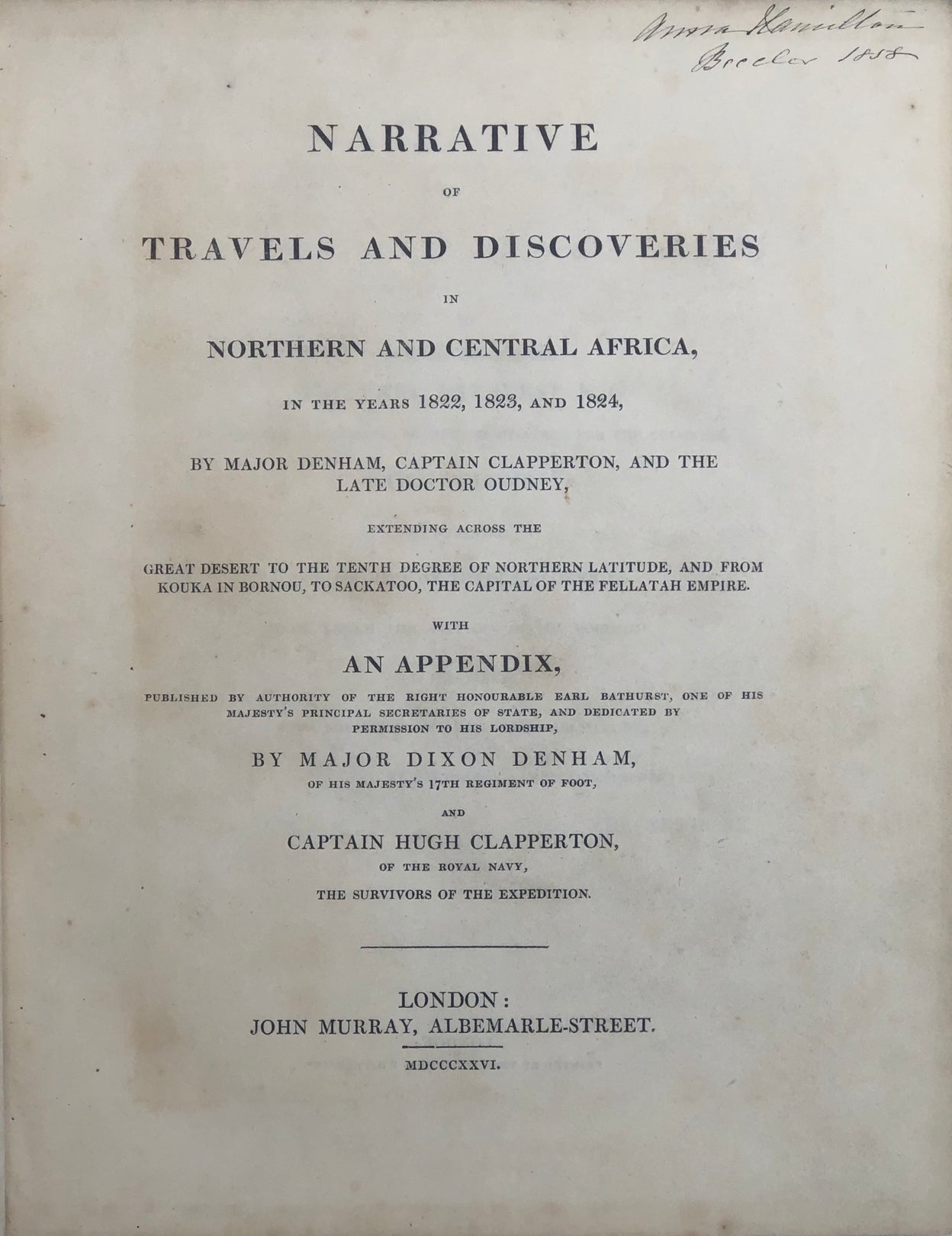 Narrative of Travels and Discoveries in Northern and Central Africa