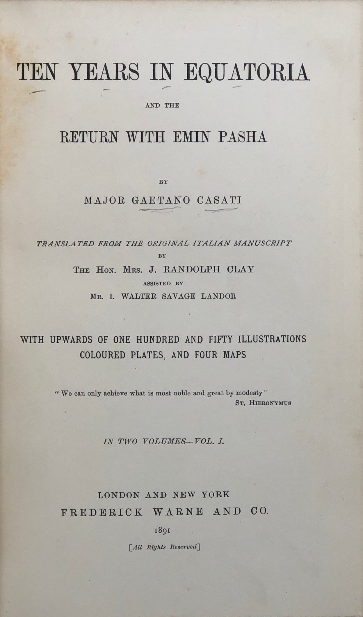 EMIN PASHA RELIEF EXPEDITION COLLECTION 10 VOLS