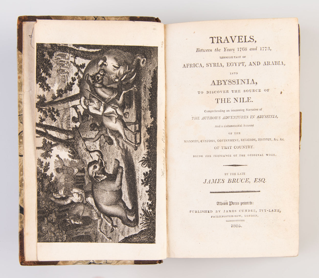 Travels to Discover the Source of the Nile between the Years 1768 & 1773, through Part of Africa, Syria, Egypt and Arabia, inbto Abyssinia, to discover the Source of the Nile.