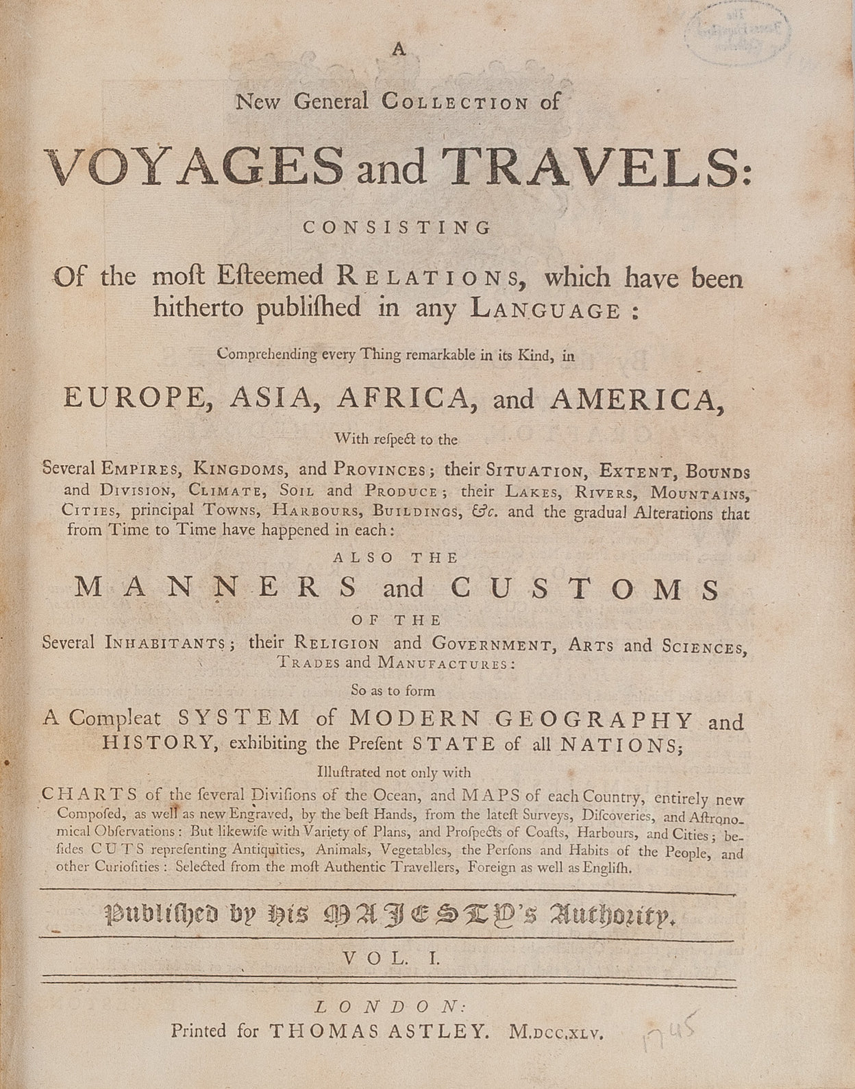 A New General Collection of Voyages and Travels.