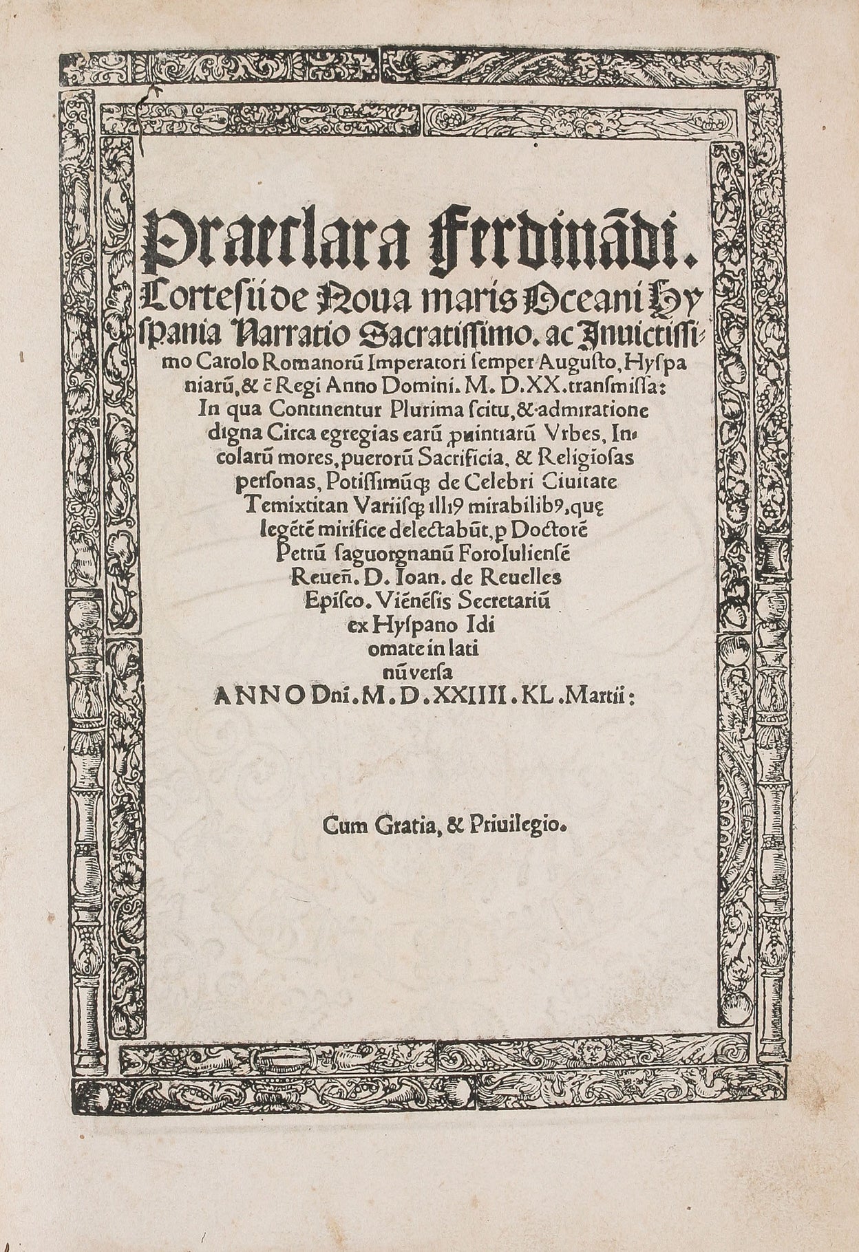 Praeclara Ferdinadi Cortesii de nova Maris Oceani Hyspania Narratio...