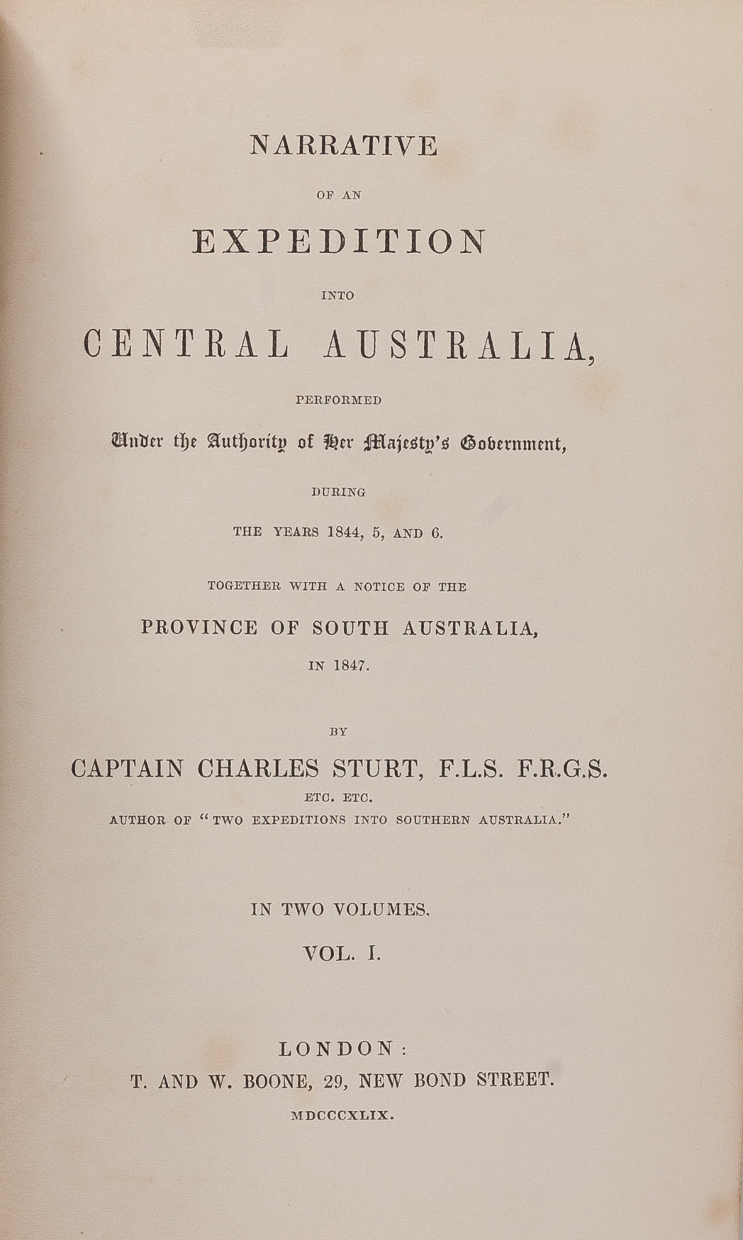 Narrative of an Expedition into Central Australia,