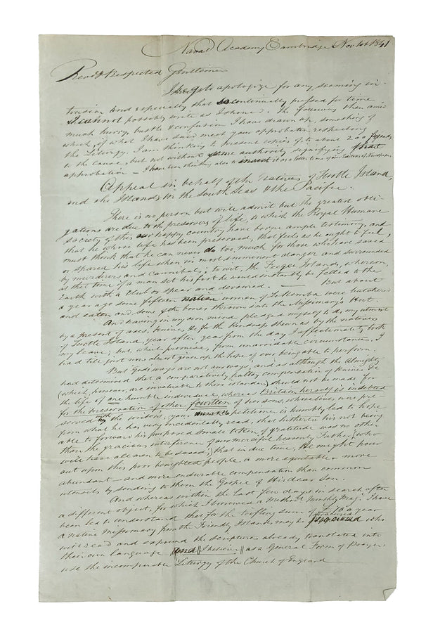 Appeal on Behalf of the Natives of Turtle Island and the Islands in the South Seas & the Pacific.