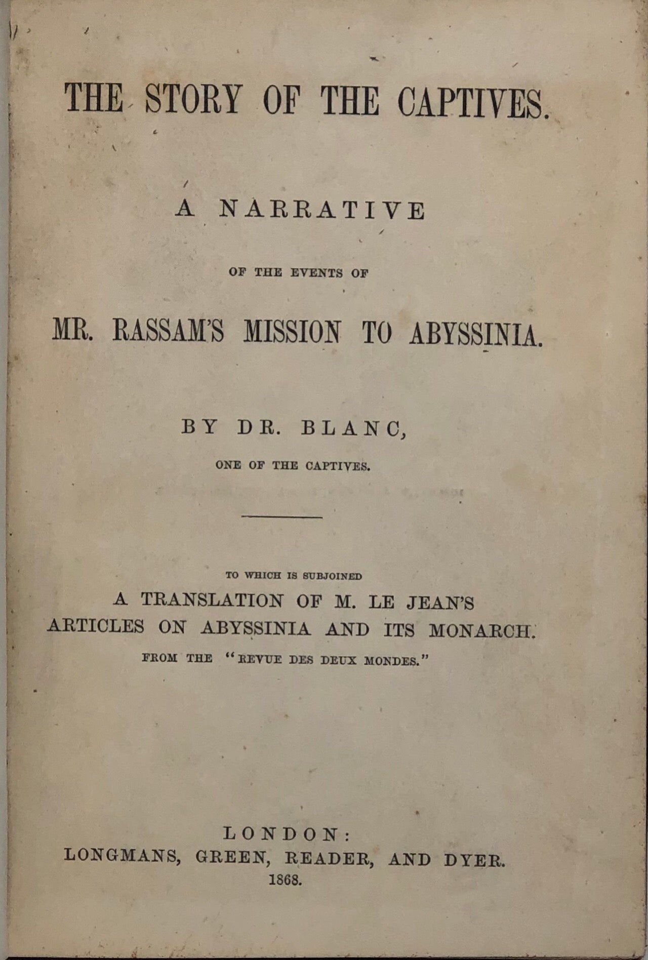 The Story of the Abyssinian Captives