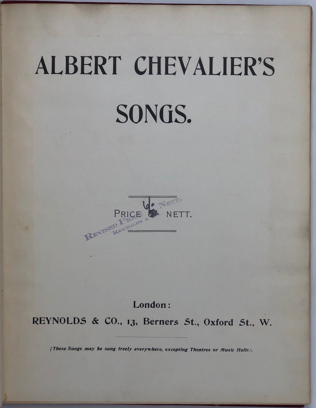 Albert Chevalier's Songs.