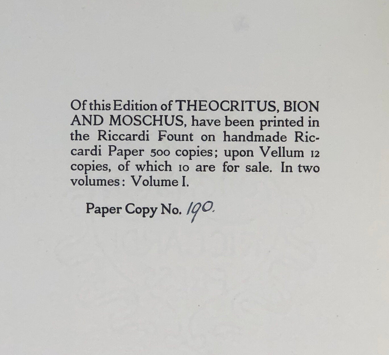 Theocritus, Bion and Moschus.