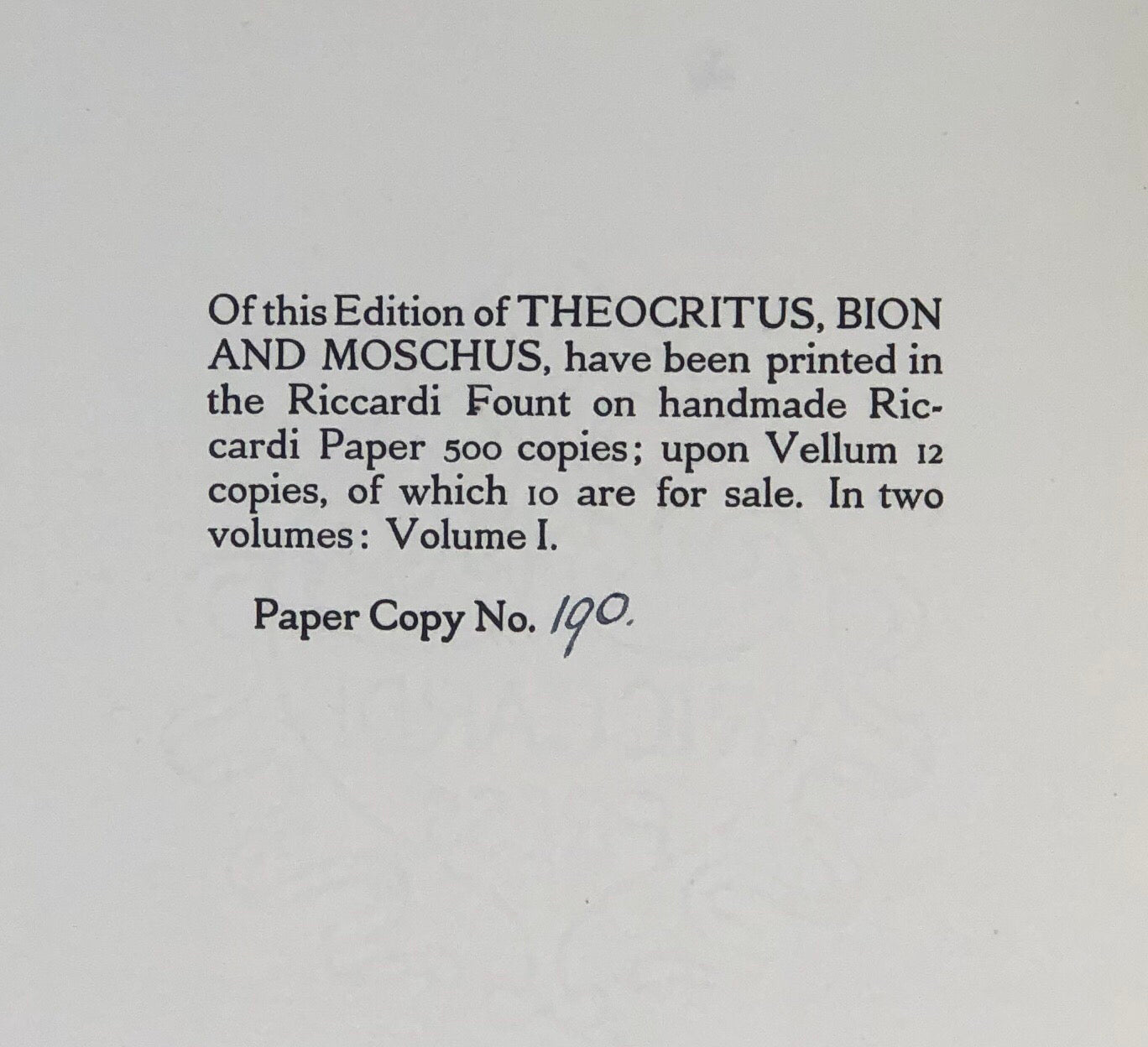 Theocritus, Bion and Moschus.
