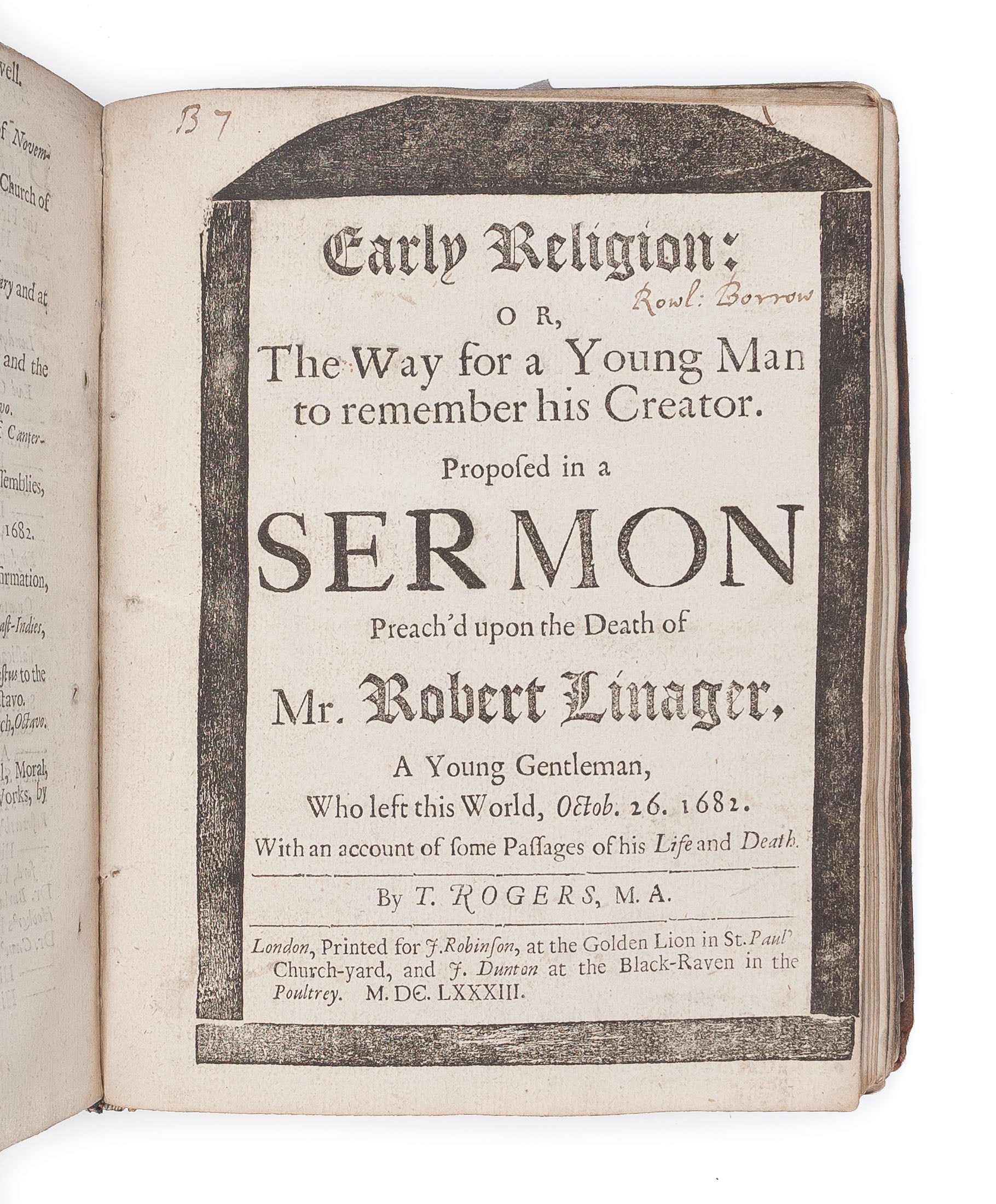 A sammelband volume of fifteen 17th-century funeral sermons.