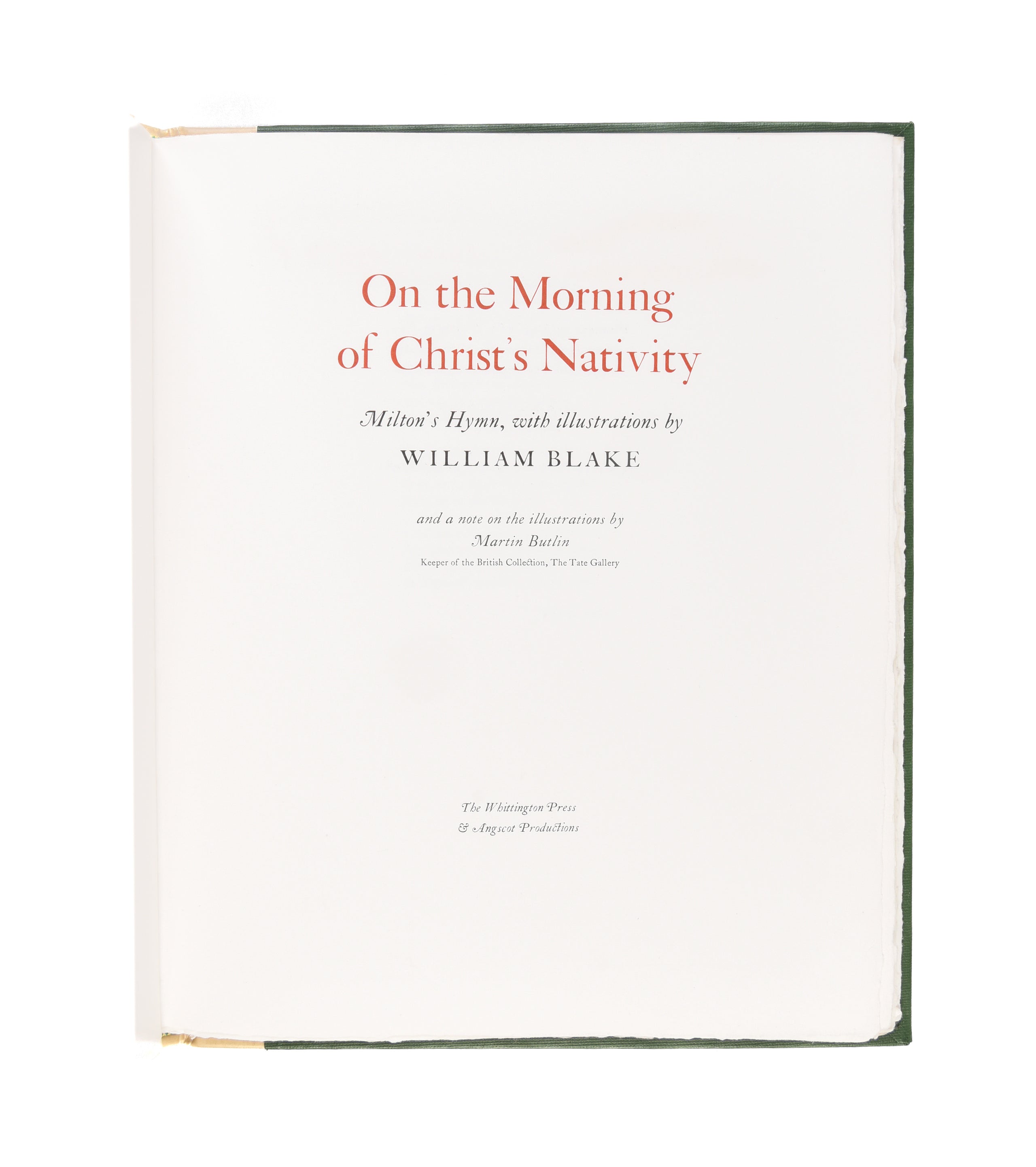 On the Morning of Christ's Nativity. Milton's Hymn, with illustrations by William Blake.