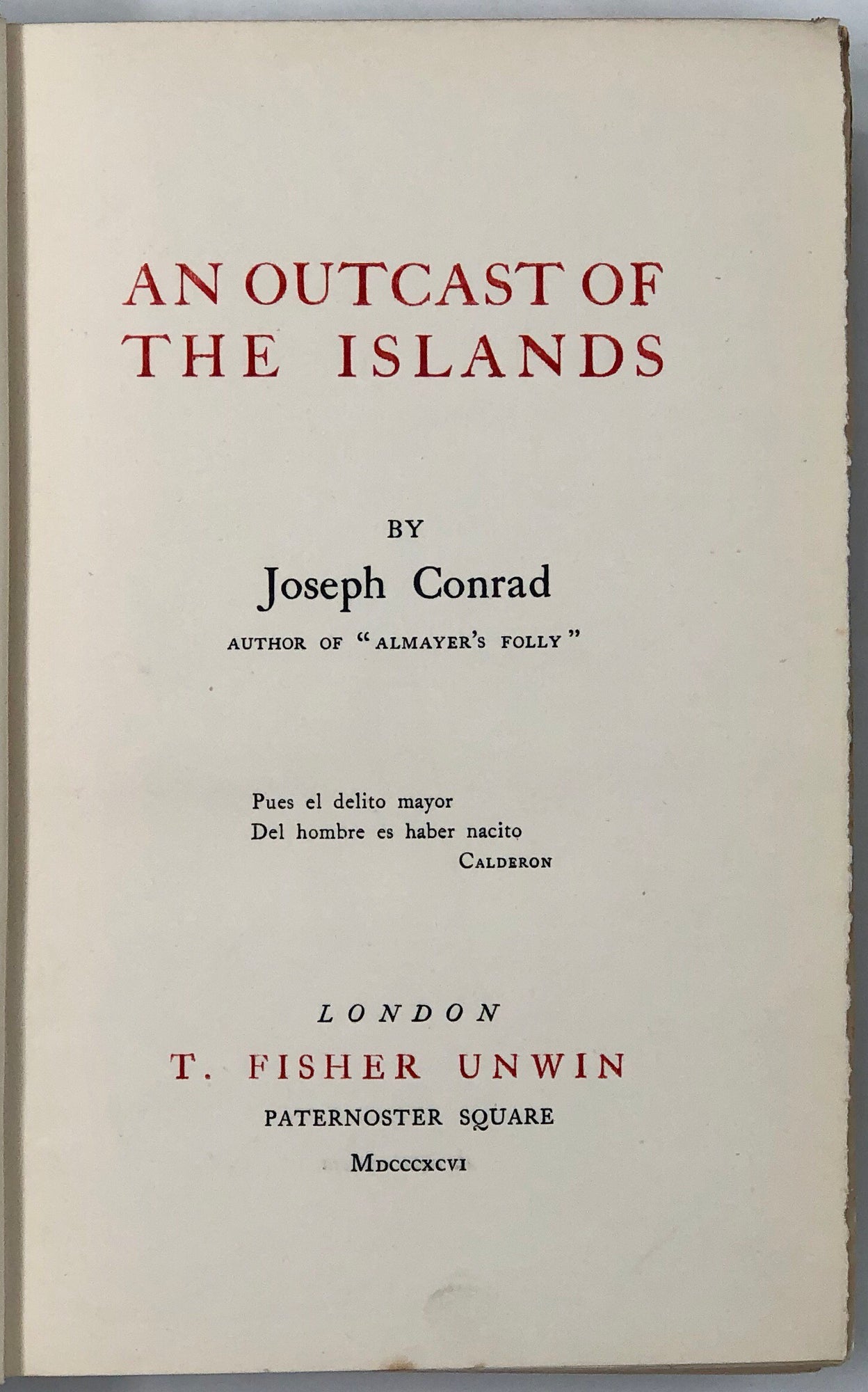 An Outcast of the Islands.