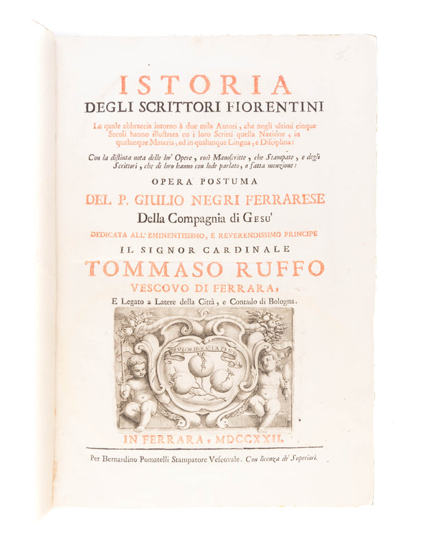 Istoria degli scrittori fiorentini la quale abbraccia intorno à due mila Autori [...].