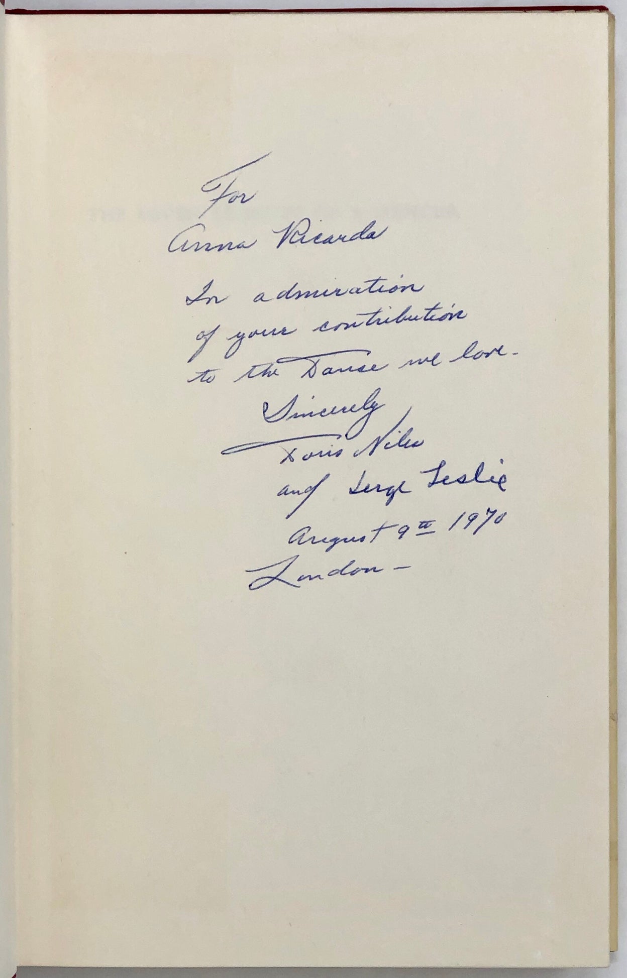 The Seven Leagues of a Dancer. Being an Account of the Career of Doris Niles.