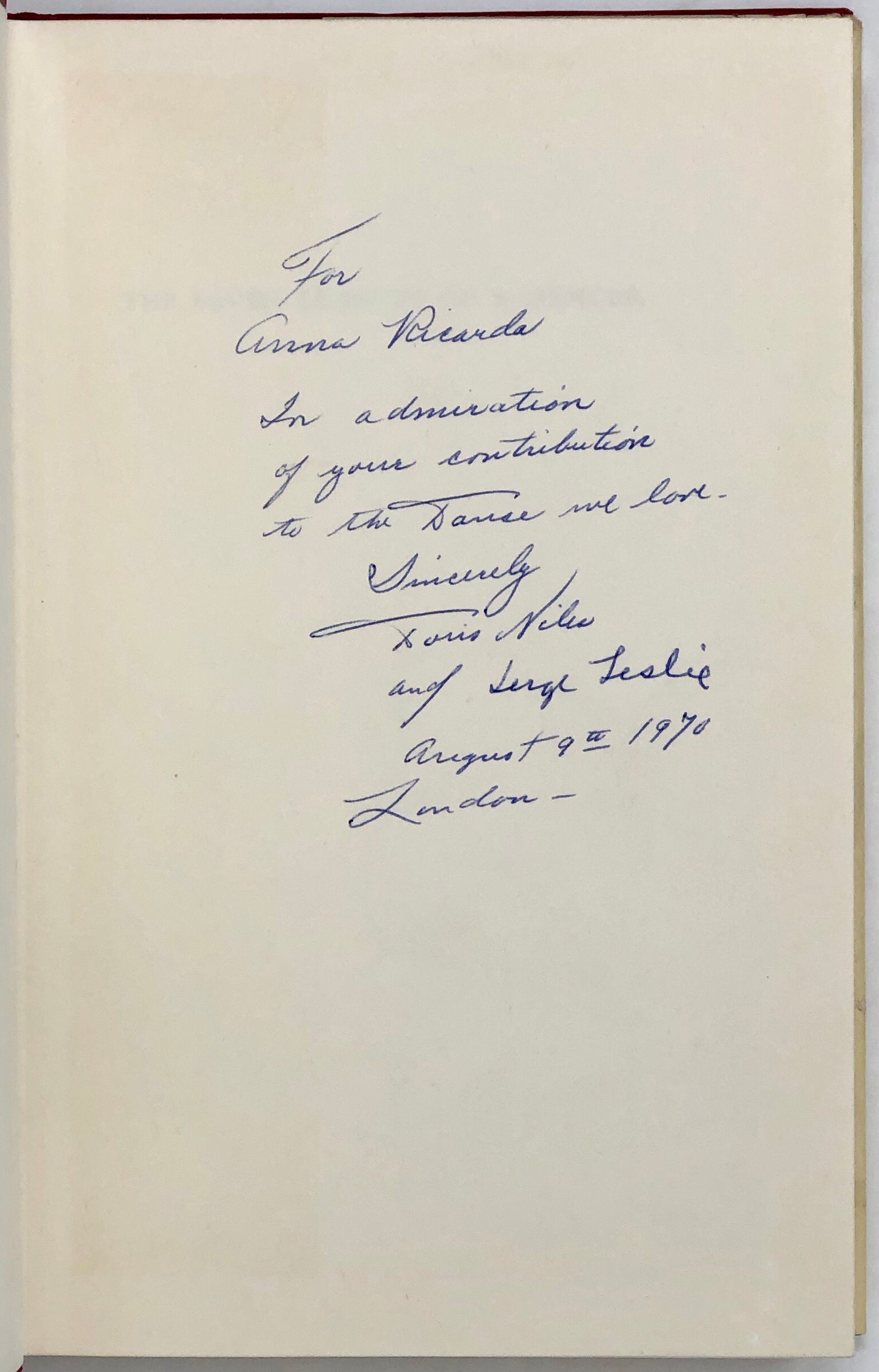 The Seven Leagues of a Dancer. Being an Account of the Career of Doris Niles.