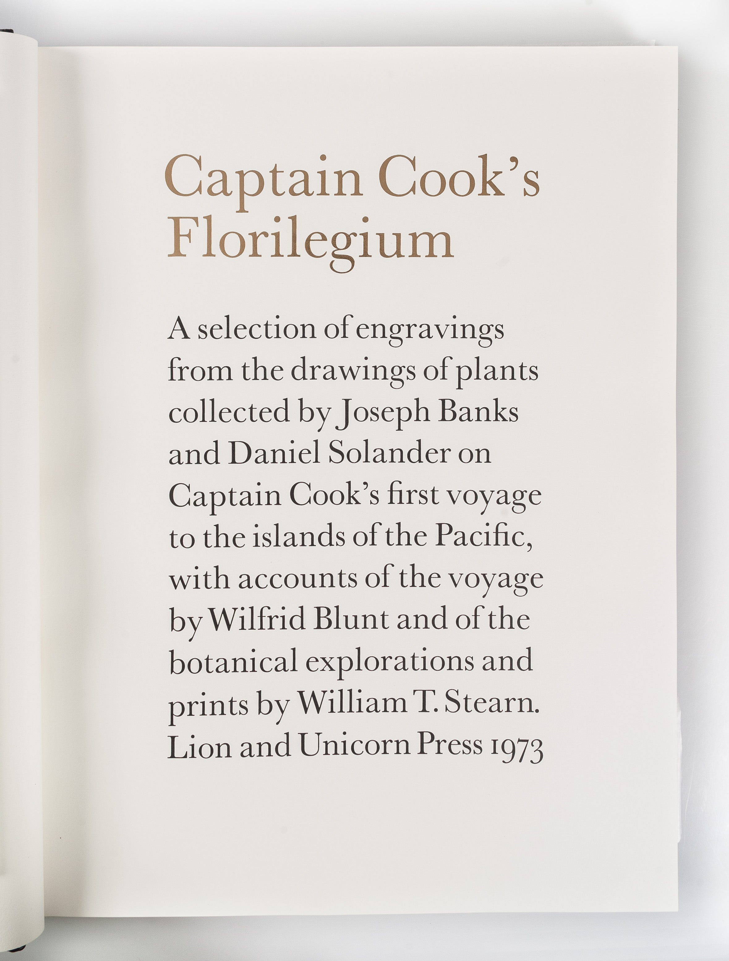 Captain Cook's Florilegium. A selection of engravings from the drawings of plants collected by Joseph Banks and Daniel Solander on Captain Cook's first voyage to the islands of the Pacific.