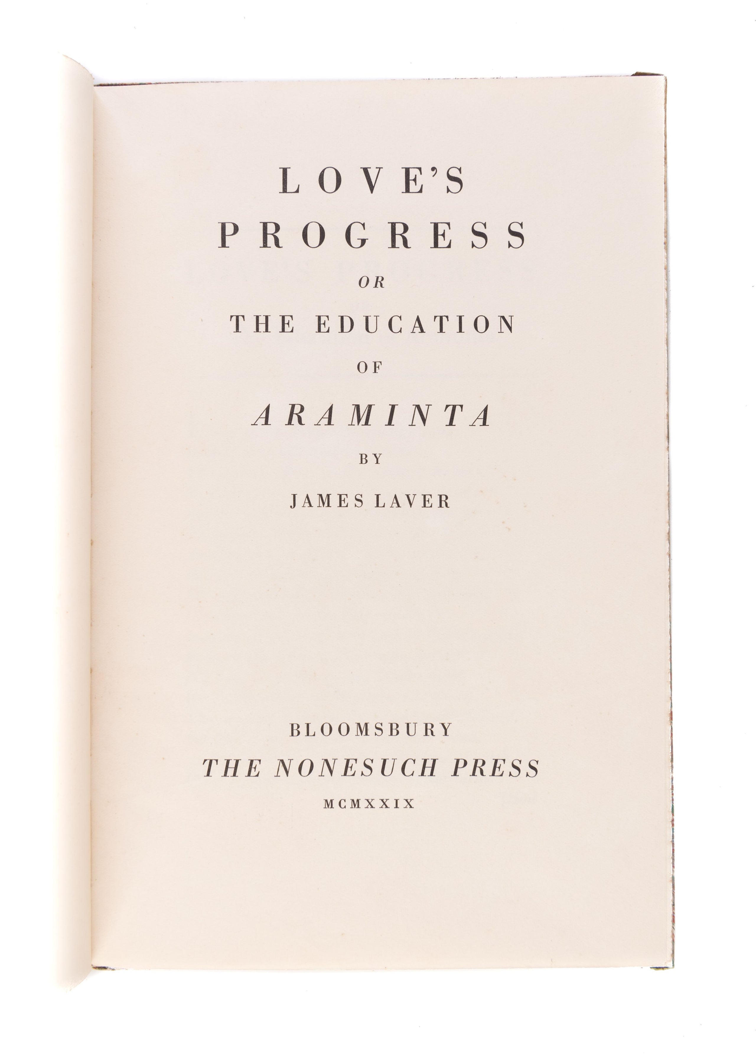Love's Progress or The education of Araminta