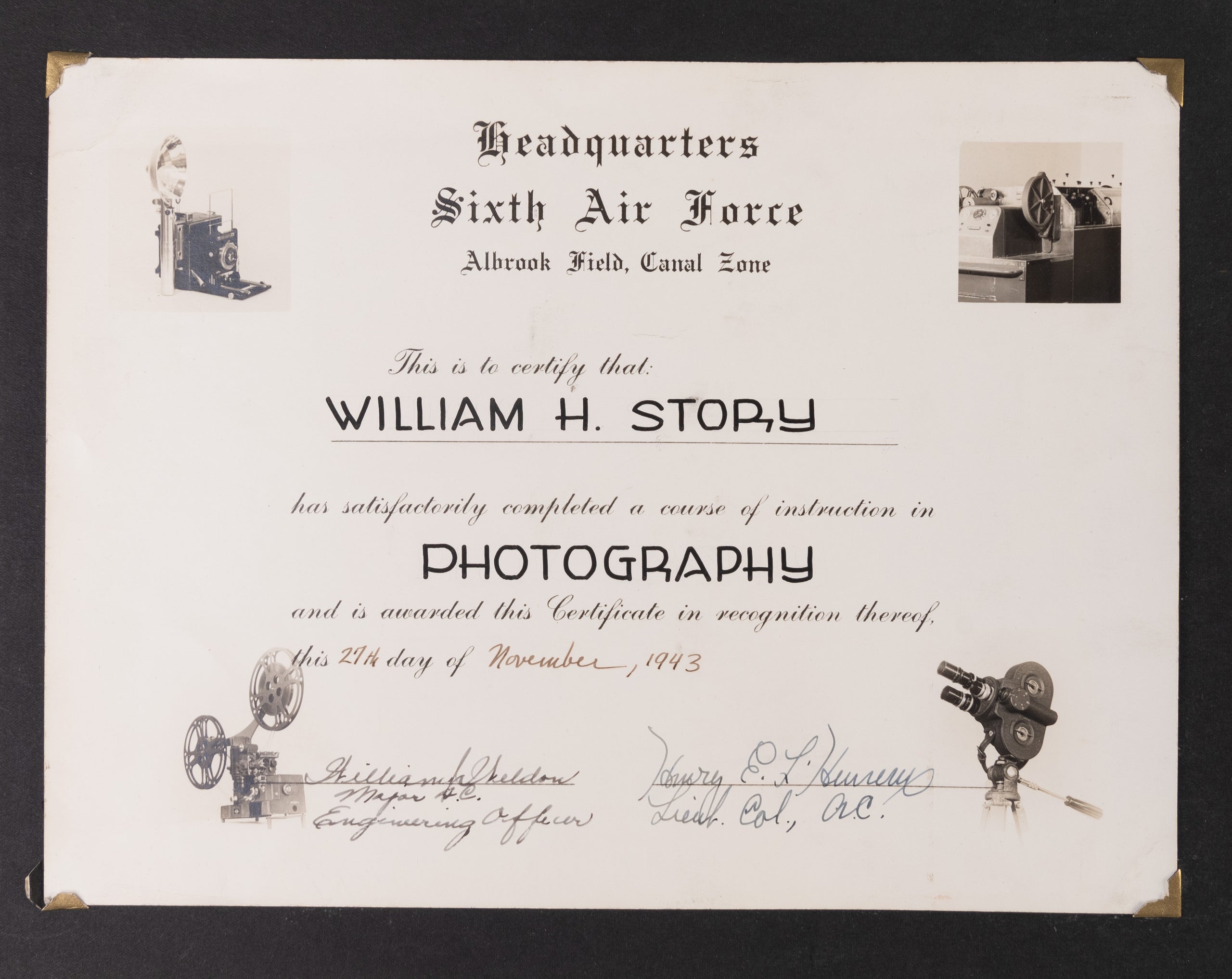Photograph album and archive of material relating to military service in Panama.