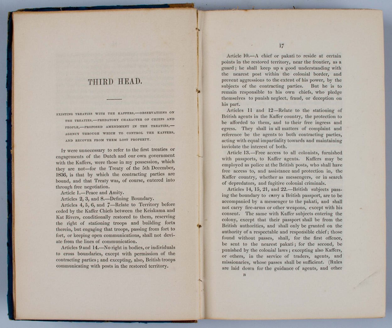 Memoir respecting the Kaffers, Hottentos, and Bosjemans, of South Africa.