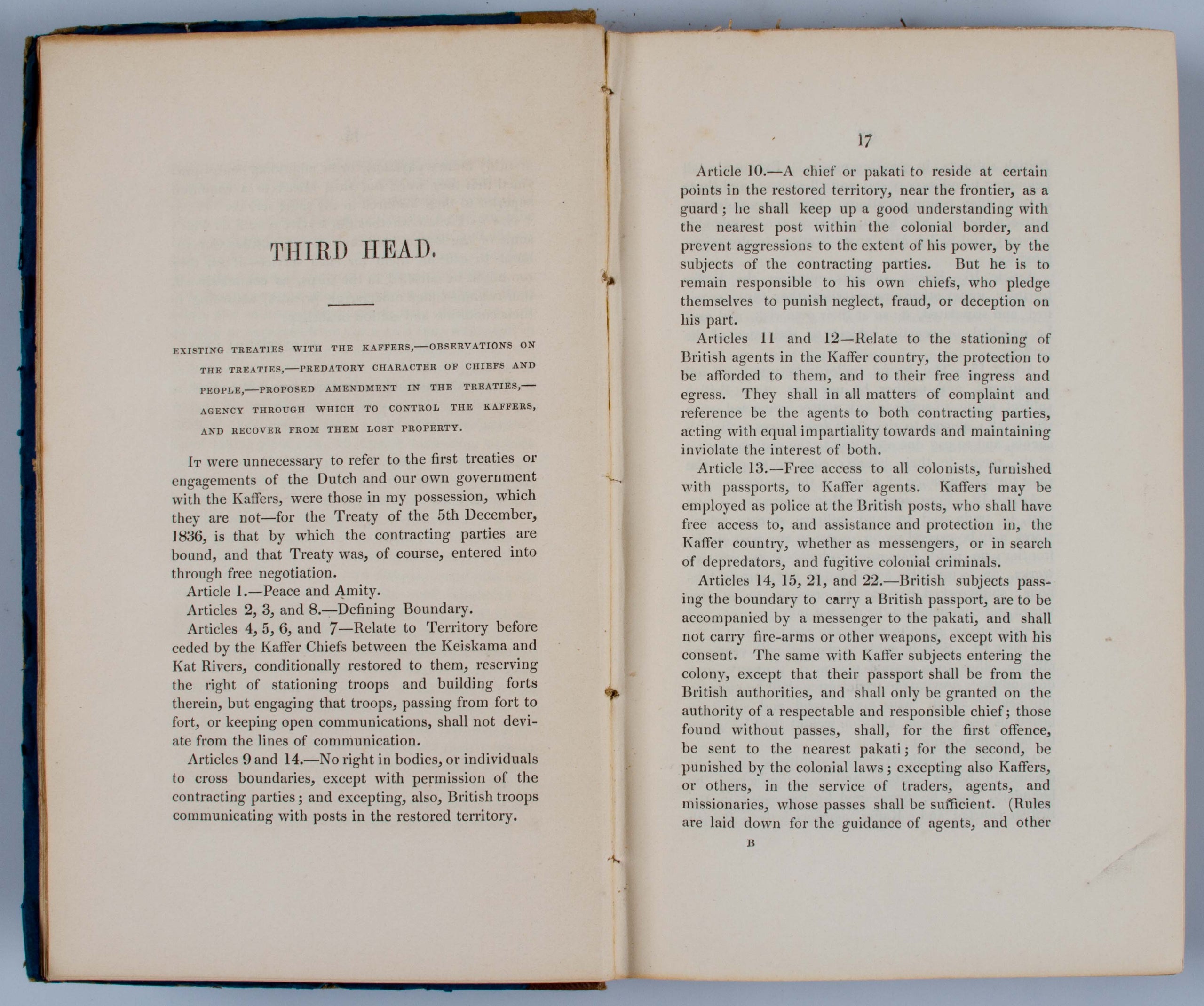Memoir respecting the Kaffers, Hottentos, and Bosjemans, of South Africa.