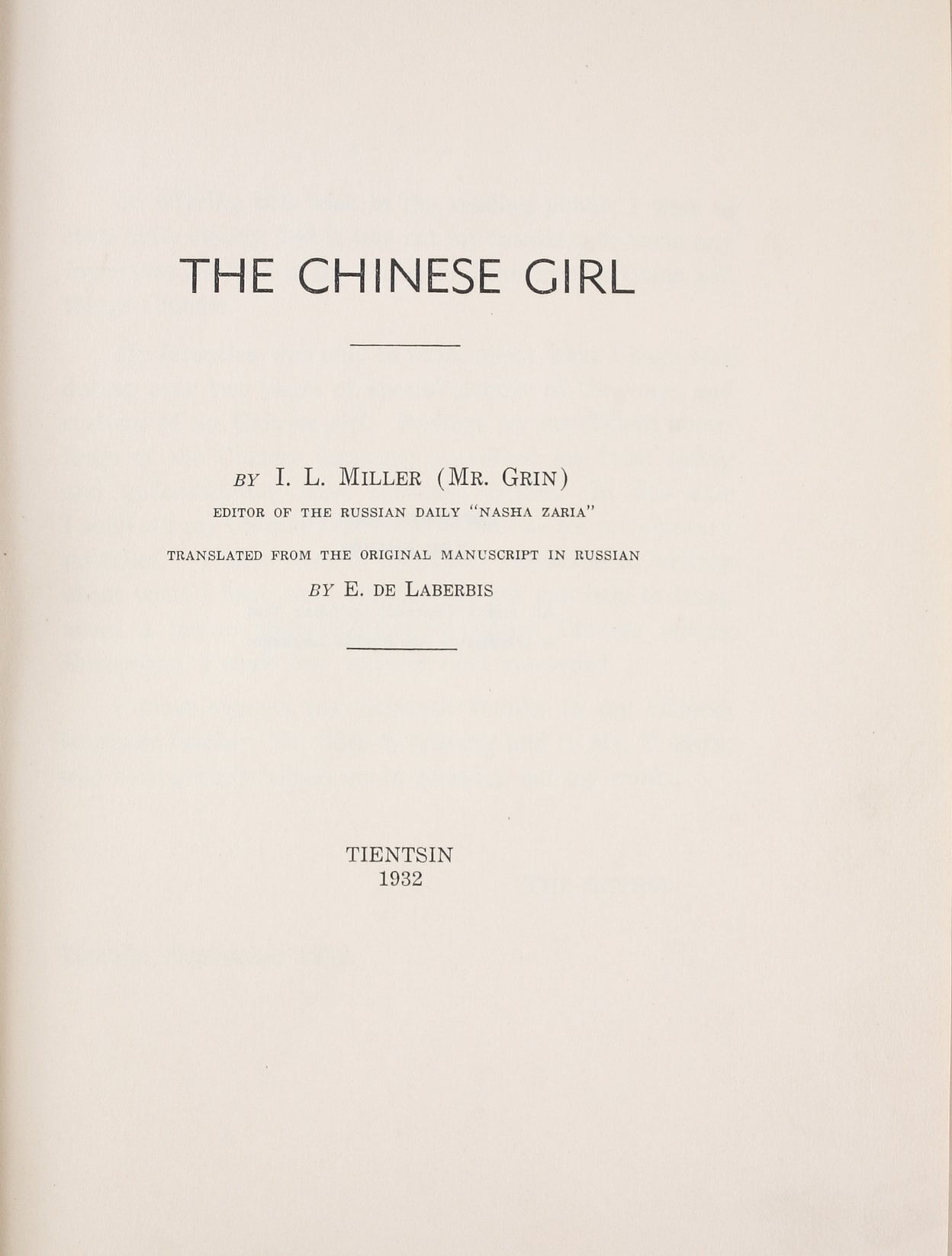 The Chinese Girl.