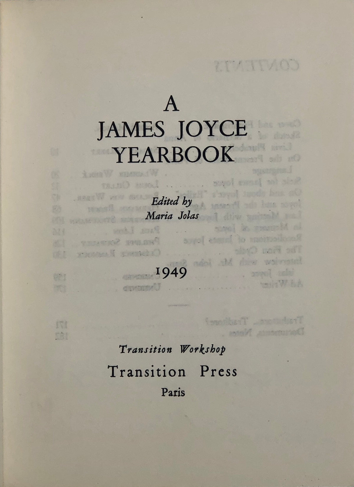 A James Joyce Yearbook.