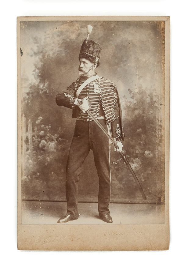 THREE RARE CABINET PHOTOGRAPHS, of Pte John Ford in full uniform.