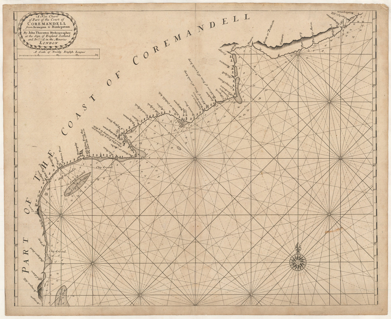 A New Chart of Part of the Coast of Coremandell from Armegon to Bimlepatam ...