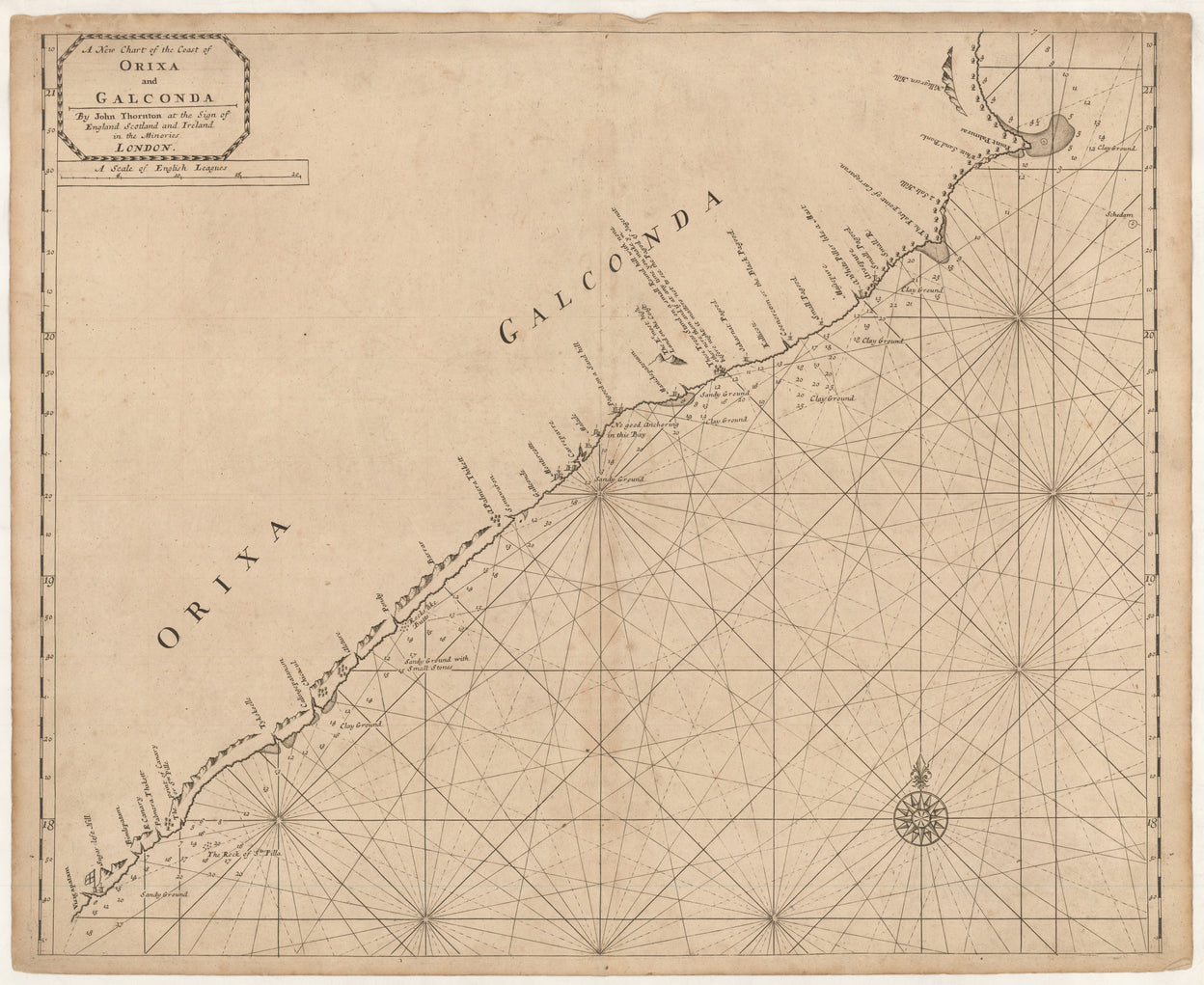 A New Chart of the Coast of Orixa and Galconda ...