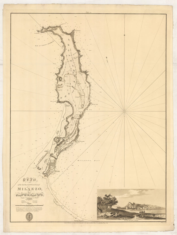 Plan of the City, Bay and Promontory of Milazzo ...