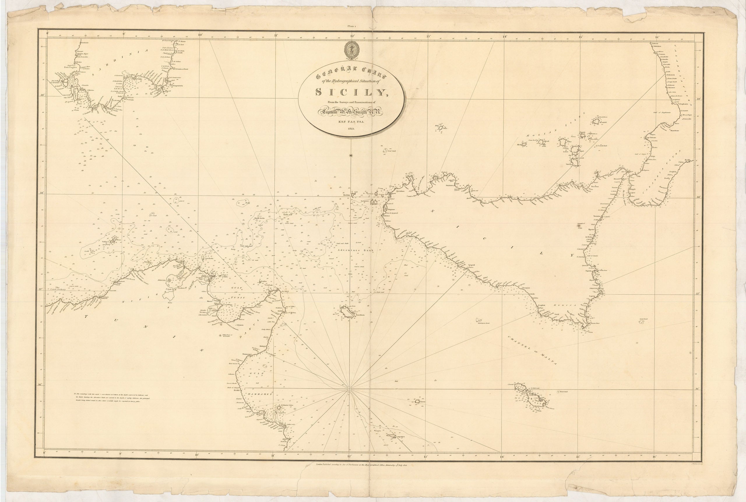 General Chart of the Hydrographical Situation of Sicily, ...