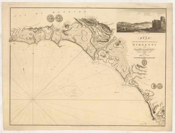 Plan of the City, Environs and Anchorage of Girgenti ...