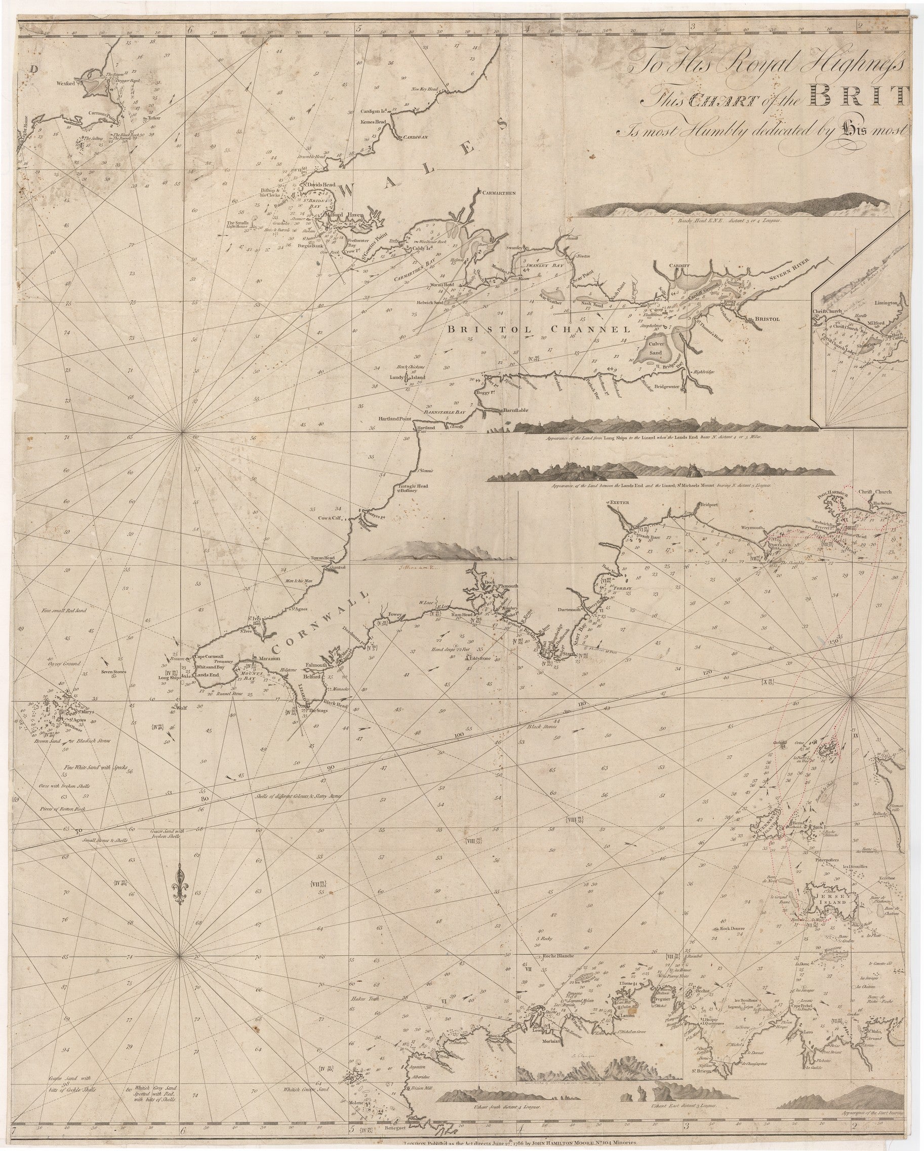 [Untitled Map of the English Channel] To His Royal Highness Prince William Henry, this Chart of the British Channel, is most humbly dedicated ...