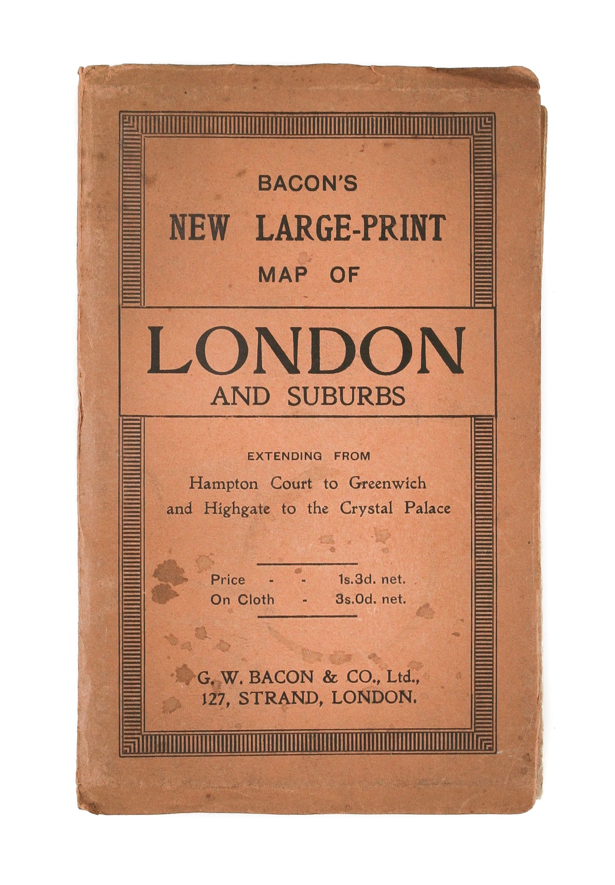 Bacon's Large Print Map of London and suburbs.