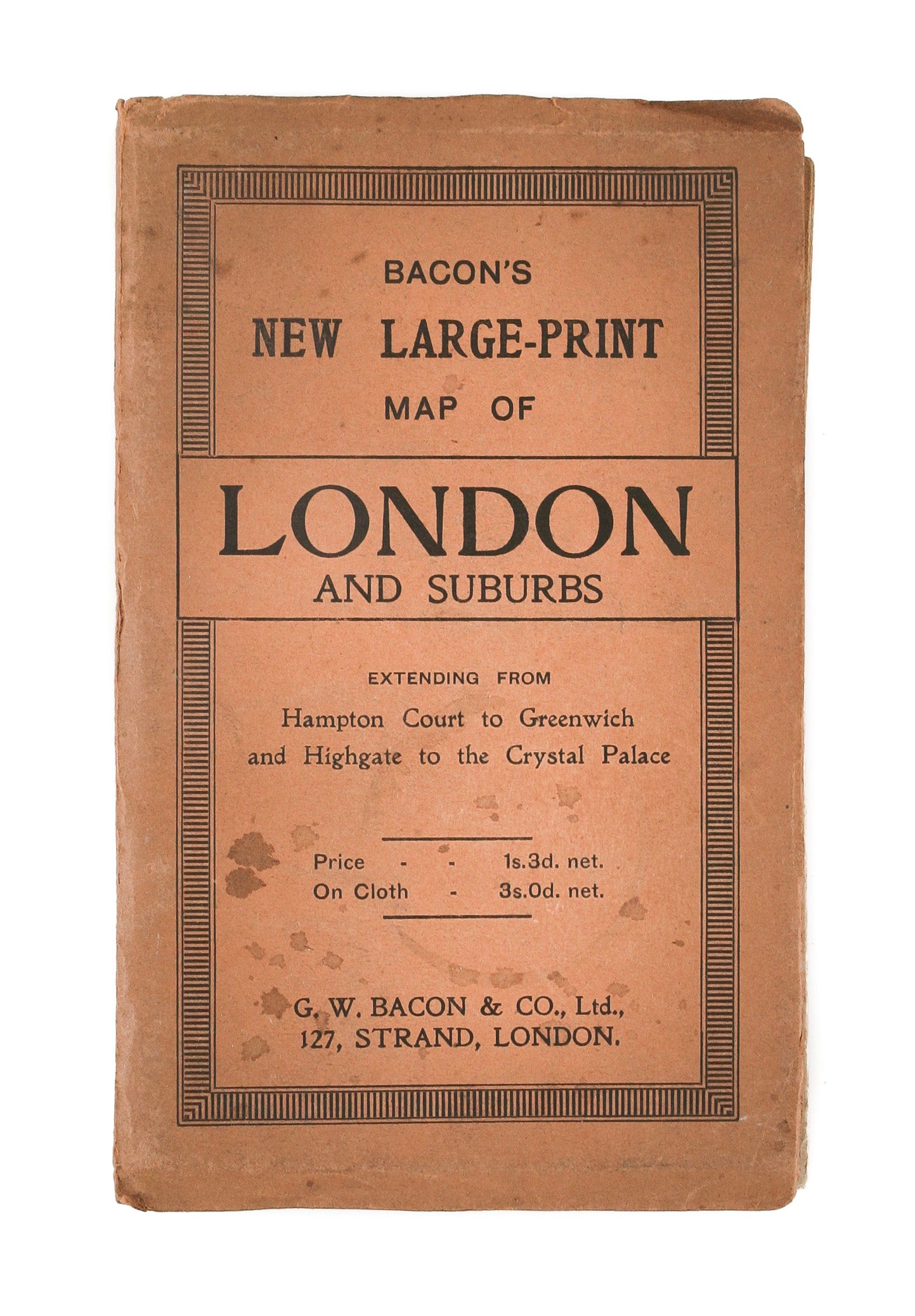 Bacon's Large Print Map of London and suburbs.